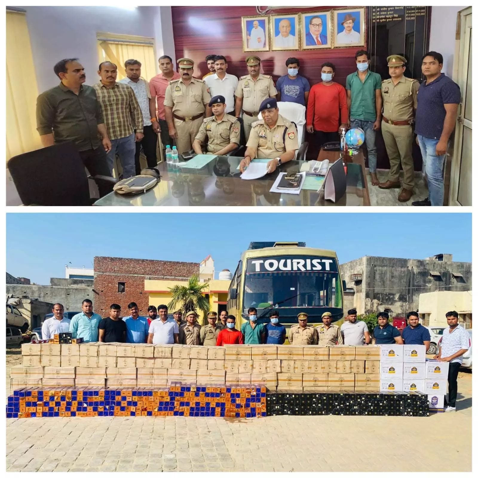 Volvo स्लीपर बस के साथ 3 शराब तस्कर गिरफ्तार