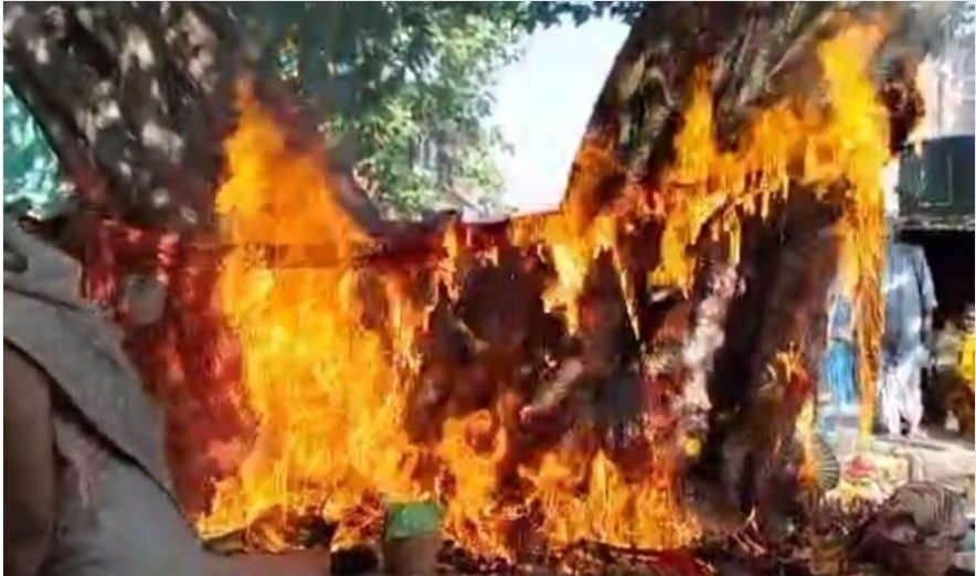 बट सावित्री पूजा के दौरान बरगद पेड़ में लगी आग