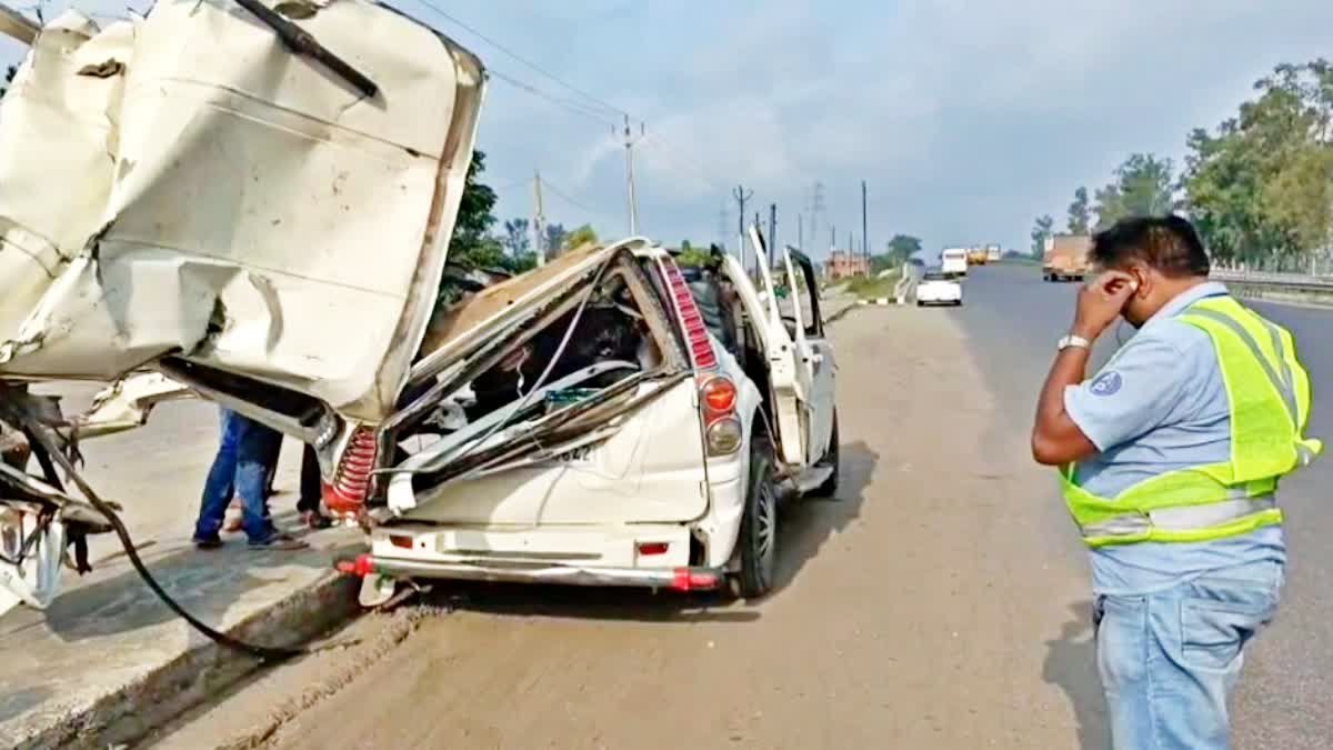 दशहरा पर बिहार में भीषण दुर्घटना, स्कॉर्पियो-कंटेनर टक्कर, 3 की मौत