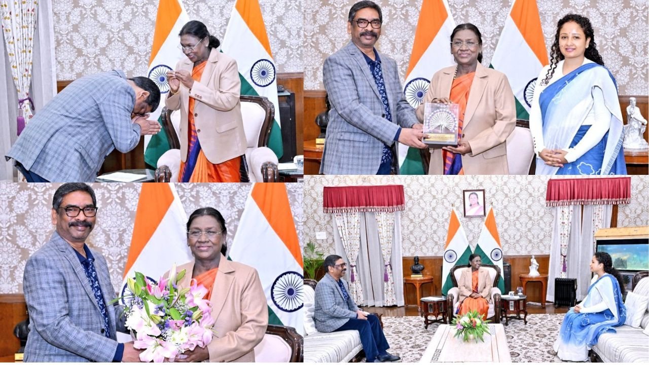 हेमंत और कल्पना सोरेन की राष्ट्रपति द्रौपदी मुर्मू से शिष्टाचार भेंट, गुमला में कार्तिक जतरा में होंगी शामिल