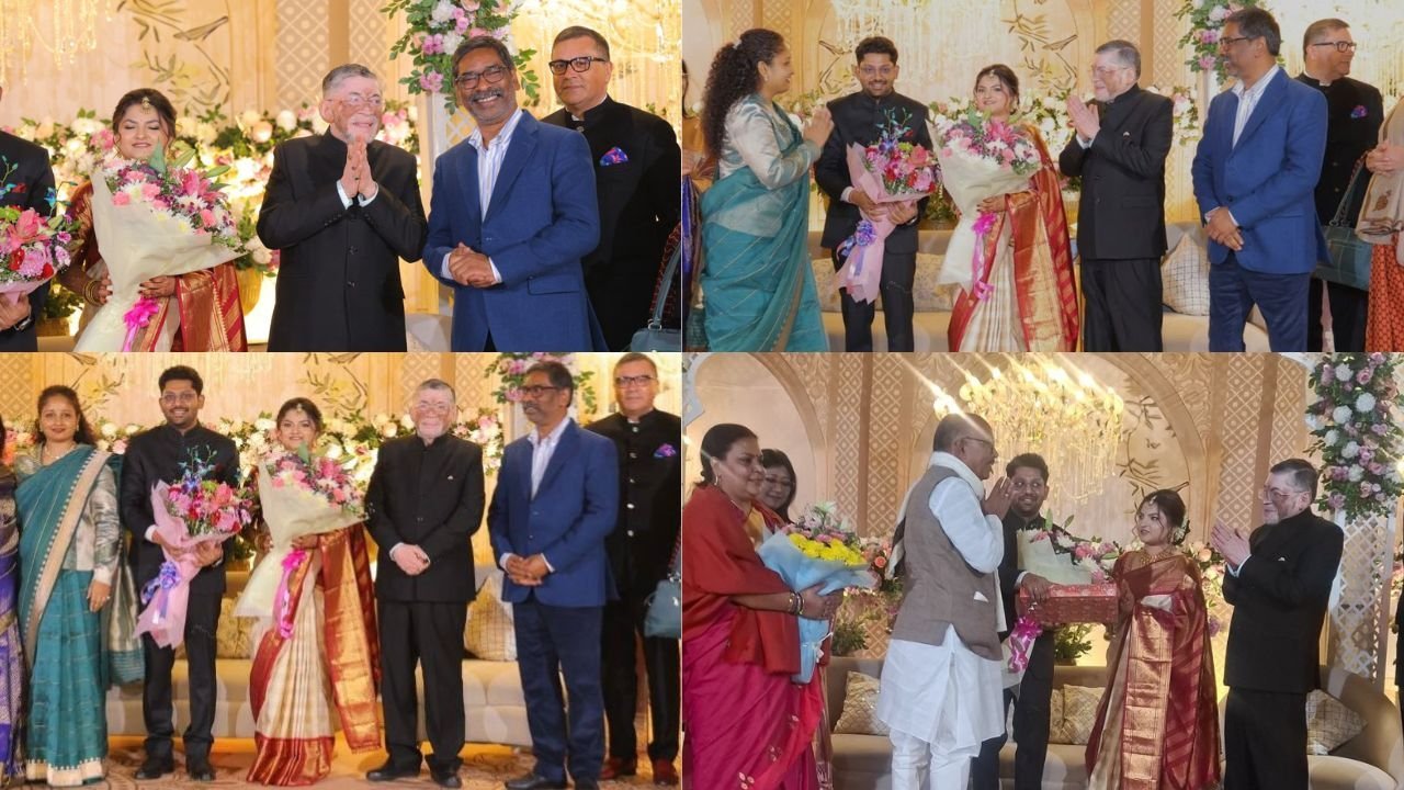 मुख्यमंत्री हेमंत सोरेन और अन्य नेताओं ने गंगवार परिवार के रिसेप्शन में भाग लिया