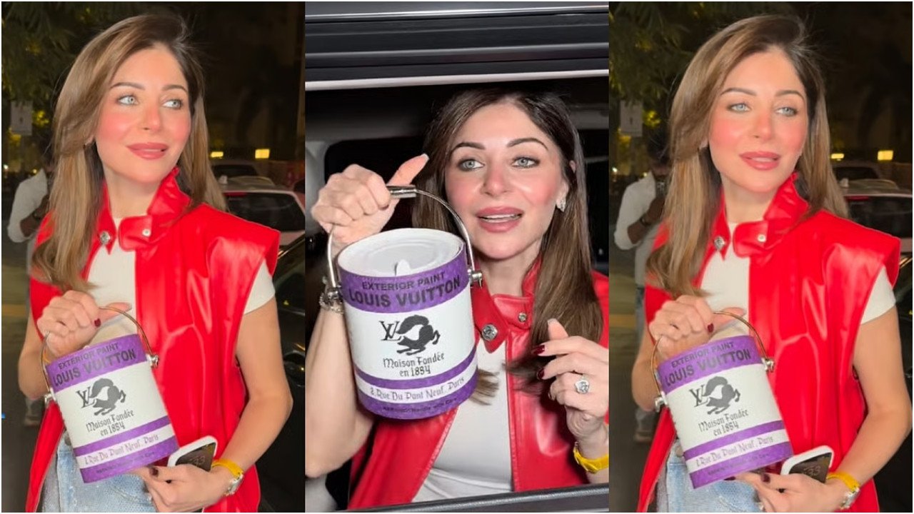 कनिका कपूर का 1.9 लाख का लग्जरी बैग... जानें क्या है अजीब कि लोग सोशल मीडिया में उड़ा रहे मजाक, वीडियो हो रहा वायरल | Kanika Kapoor Carries Louis Vuitton Paint Can Bag Worth 1.9 Lakh Internet Reacts