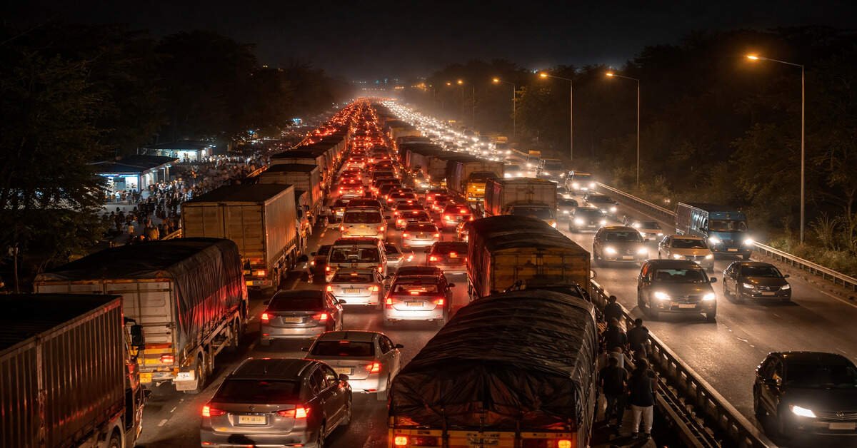 चांडिल में NH-33 पर ट्रक खराब होने से 10 किमी लंबा जाम, लोग घंटों फंसे रहे।