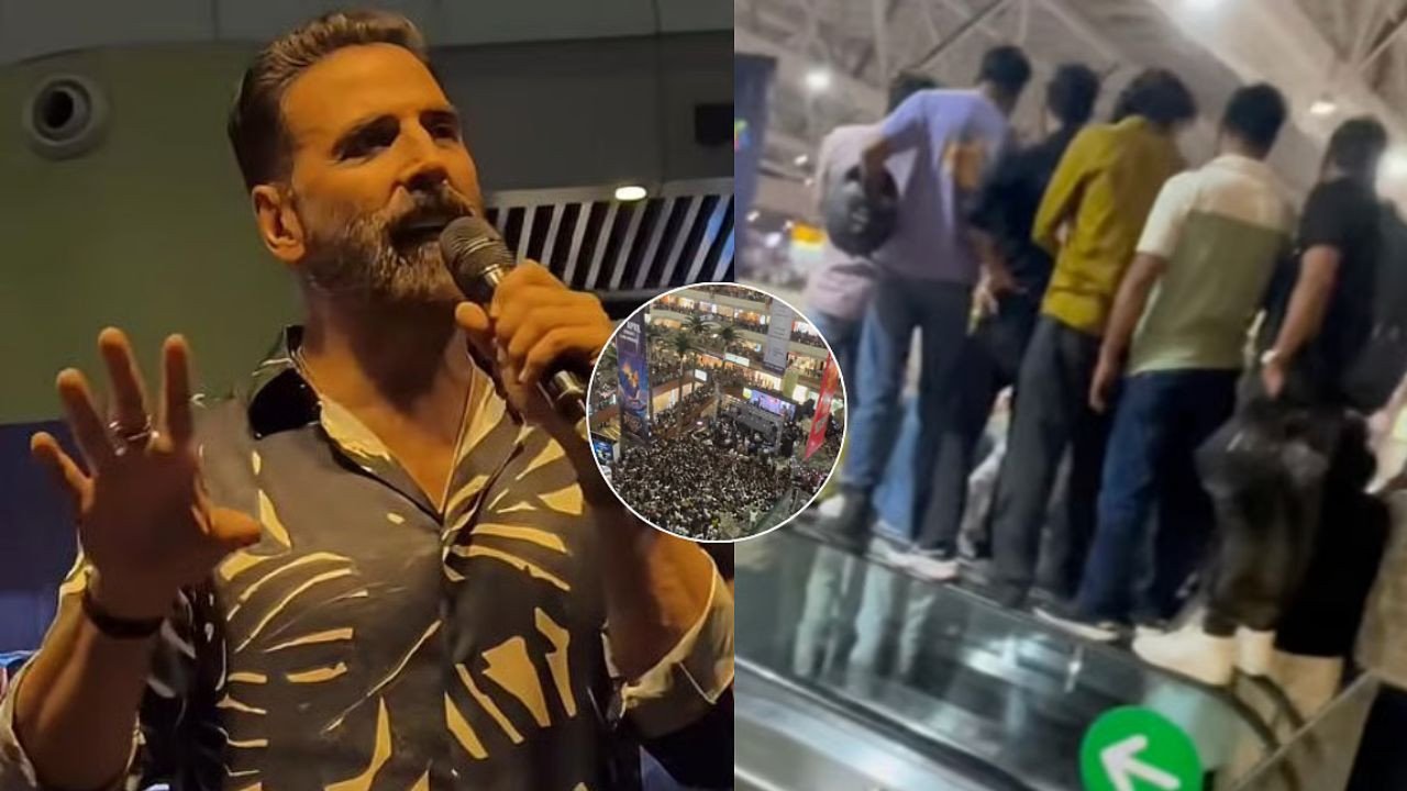 नोएडा मॉल में भूत बंगला प्रमोशन पर अक्षय कुमार की हैरानी, फैंस की भीड़