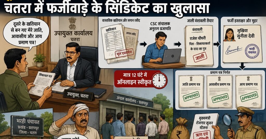 Certificate Fraud: चतरा में दूसरे के खतियान पर बिहार के लोगों के बने जाति-आवासीय प्रमाण पत्र, फर्जीवाड़े का खुलासा